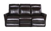 Luxury Power Reclining Sofa Recliner in Dark Brown Top-Grain Leather - Ultimate Comfort with Power Leg Rest and Articulating Headrest - Elegant and Re