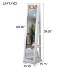 360° Rotating Jewelry Armoire with Lockable Full Length Mirror Large Capacity Jewelry Organizer Armoire