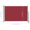 Patio Retractable Side Awning 23.6"x118.1" Red