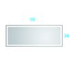 96*36 in bathroom led mirror is multi-functional and each function is controlled by a smart touch button.