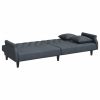 Sofa Bed with Armrests Dark Gray Velvet