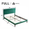 Full Size Frame Platform Bed with Upholstered Headboard and Slat Support, Heavy Duty Mattress Foundation, No Box Spring Required, Easy to Assemble, Gr