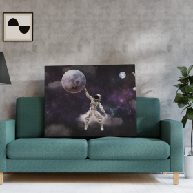 Cosmonaut Art Print (Color: Multi, size: 18Lx24Wx1.5H)