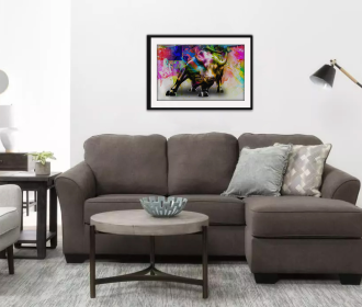 Charging Bull Art Print (Color: Multi, size: 21Lx28.5Wx1.5H)