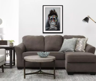 Smokey Monkey Art Print (Color: Multi, size: 28.5Lx21Wx1.5H)