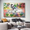 Handmade Hand Painted Oil Painting Wall Street Art Modern Abstract Alec Monopoly Millionaire Painting Home Living Room hallway bedroom luxurious decor