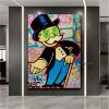 Handmade Hand Painted Oil Painting Wall Street Art Modern Abstract Alec Monopoly Millionaire Painting Home Living Room hallway bedroom luxurious decor