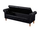 Multifunctional Storage Rectangular PU Leather Sofa Stool for Living Room