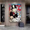 Handmade Hand Painted Oil Painting Wall Street Art Modern Abstract Alec Monopoly Millionaire Painting Home Living Room hallway bedroom luxurious decor