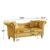 Living Room Sofa Velvet U Shape Backrest with Storage and Storage Space