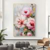 Handmade Oil Painting Original Flower Oil Painting on Canvas Large Wall Art Abstract Pink Floral Wall Art Living Room Decor Custom Painting Home Decor