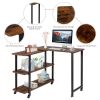 360¬∞ Free Rotating Sofa Side Table with Storage Shelves and Casters