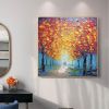 Hand Painted Oil Painting Abstract Romantic Forest Oil Painting On Canvas Large Wall Art Original Yellow Tree Landscape Art Custom Modern Living Room