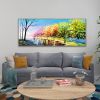 Hand Painted Oil Painting Large original oil painting Abstract art on canvas Natural oil painting Landscape oil painting Living room oil painting