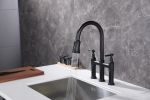 Bridge Kitchen Faucet with Pull-Down Sprayhead in Spot