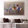 Hand Painted Oil Painting Abstract Colorful Zebra Living Room Hallway Bedroom Luxurious Decorative Painting