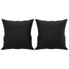 3 Piece Sofa Set with Pillows Black Faux Leather