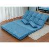 Double Chaise Lounge Sofa Floor Couch and Sofa with Two Pillows